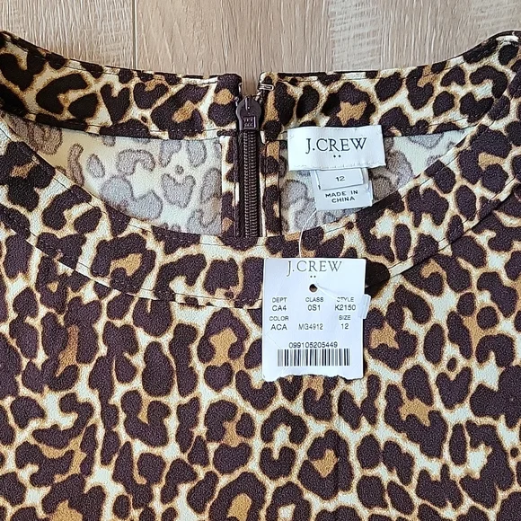 J Crew Leopard Print Mini Dress SZ 12 - Picture 2 of 3
